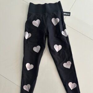 New with Tags - Heart Patterned Leggings by Ultracor